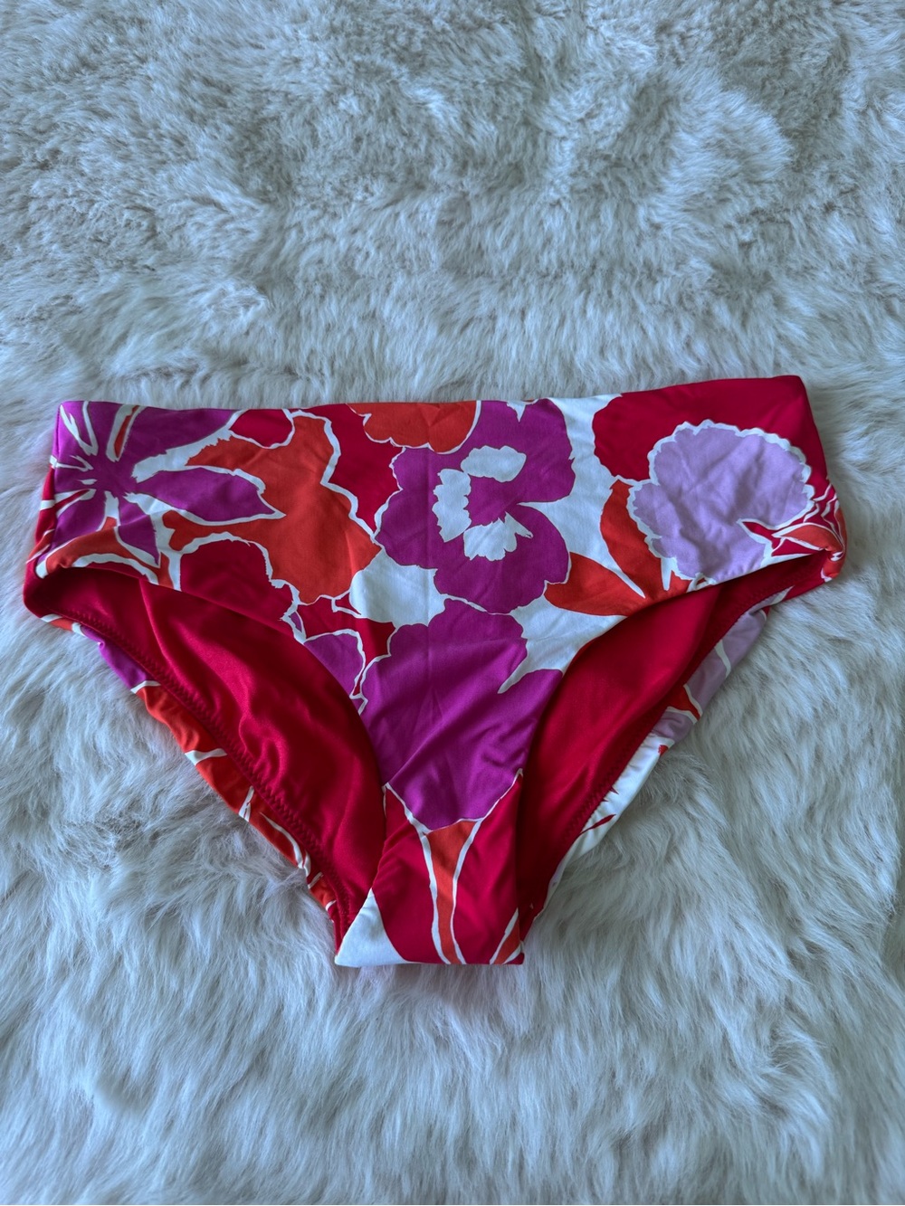 Seafolly Floral Bikini Bottoms in Pink, Red, White